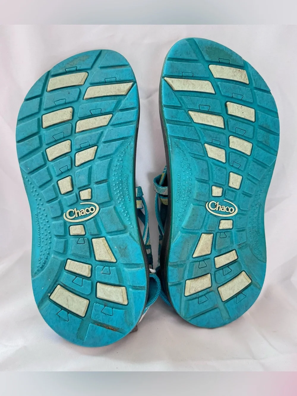 Chaco ZX/1 EcoTread Sandals Kids Size 3 Strappy Open Toe Blue Green Yellow